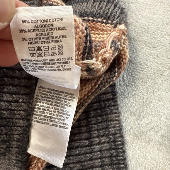 Lucky Brand Women’s M Multicolor Striped Cardigan Sweater 3 Button Knit - Picture 7 of 8